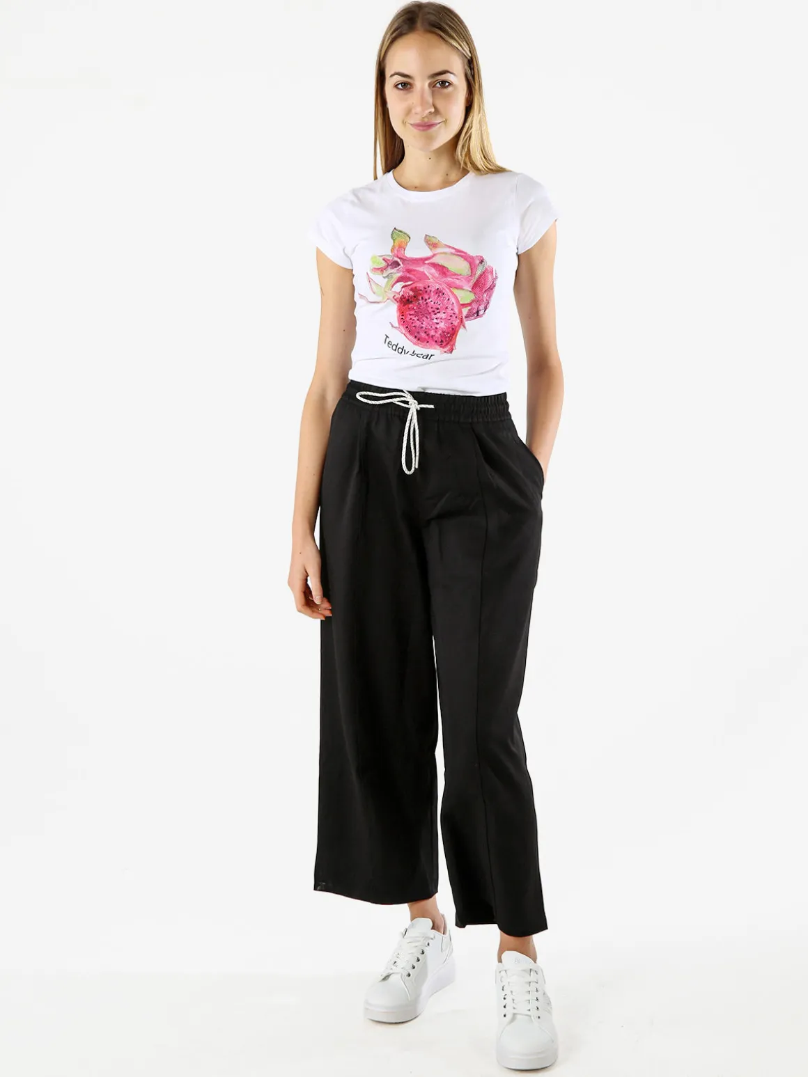 Solada Pantaloni donna barrell cropped - nero