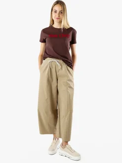 Solada Pantaloni donna barrell cropped - khaki