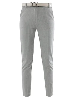 Solada Pantaloni donna capri con cintura - grigio