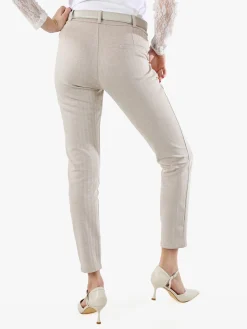 Solada Pantaloni donna capri con cintura - beige
