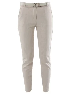 Solada Pantaloni donna capri con cintura - beige