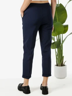 Solada Pantaloni donna casual con risvolto - blu scuro