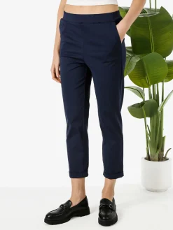 Solada Pantaloni donna casual con risvolto - blu scuro