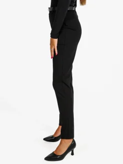 Solada Pantaloni donna casual a vita alta - nero