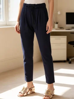 Solada Pantaloni donna con coulisse - blu scuro