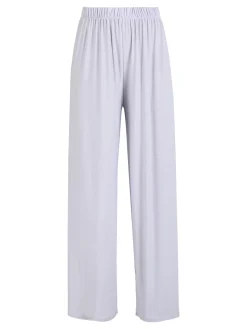 Solada Pantaloni donna con elastico in vita a gamba larga - perla