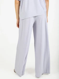 Solada Pantaloni donna con elastico in vita a gamba larga - perla