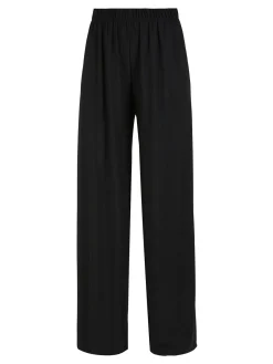 Solada Pantaloni donna con elastico in vita a gamba larga - nero