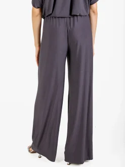 Solada Pantaloni donna con elastico in vita a gamba larga - grigio