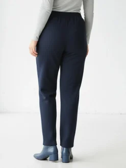 Solada Pantaloni donna con elastico in vita taglie forti - blu scuro