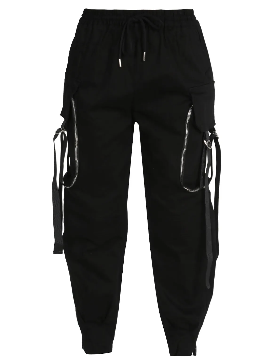 Solada Pantaloni donna con tasconi e coulisse - nero
