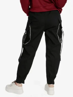 Solada Pantaloni donna con tasconi e coulisse - nero
