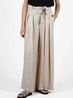 Solada Pantaloni donna con vita alta elastica e gamba larga