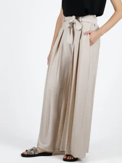 Solada Pantaloni donna con vita alta elastica e gamba larga