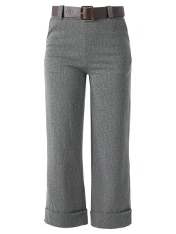 Solada Pantaloni donna cropp a gamba larga con stampa texture - grigio