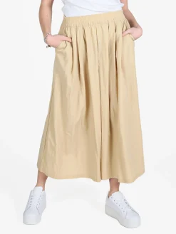 Solada Pantaloni donna cropped a palazzo effetto crespo
