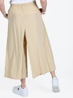 Solada Pantaloni donna cropped a palazzo effetto crespo