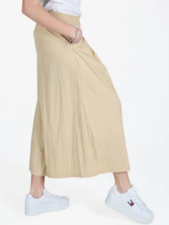 Solada Pantaloni donna cropped a palazzo effetto crespo