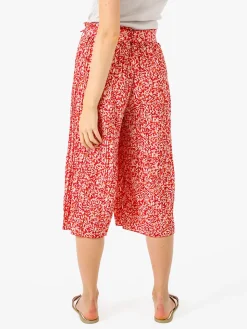 Solada Pantaloni donna culotte con stampa floreale - rosso