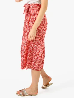 Solada Pantaloni donna culotte con stampa floreale - rosso
