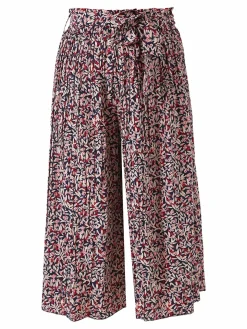 Solada Pantaloni donna culotte con stampa floreale - blu scuro