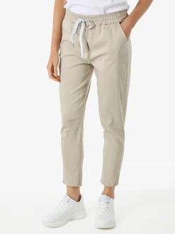 Solada Pantaloni donna elasticizzati con coulisse - beige