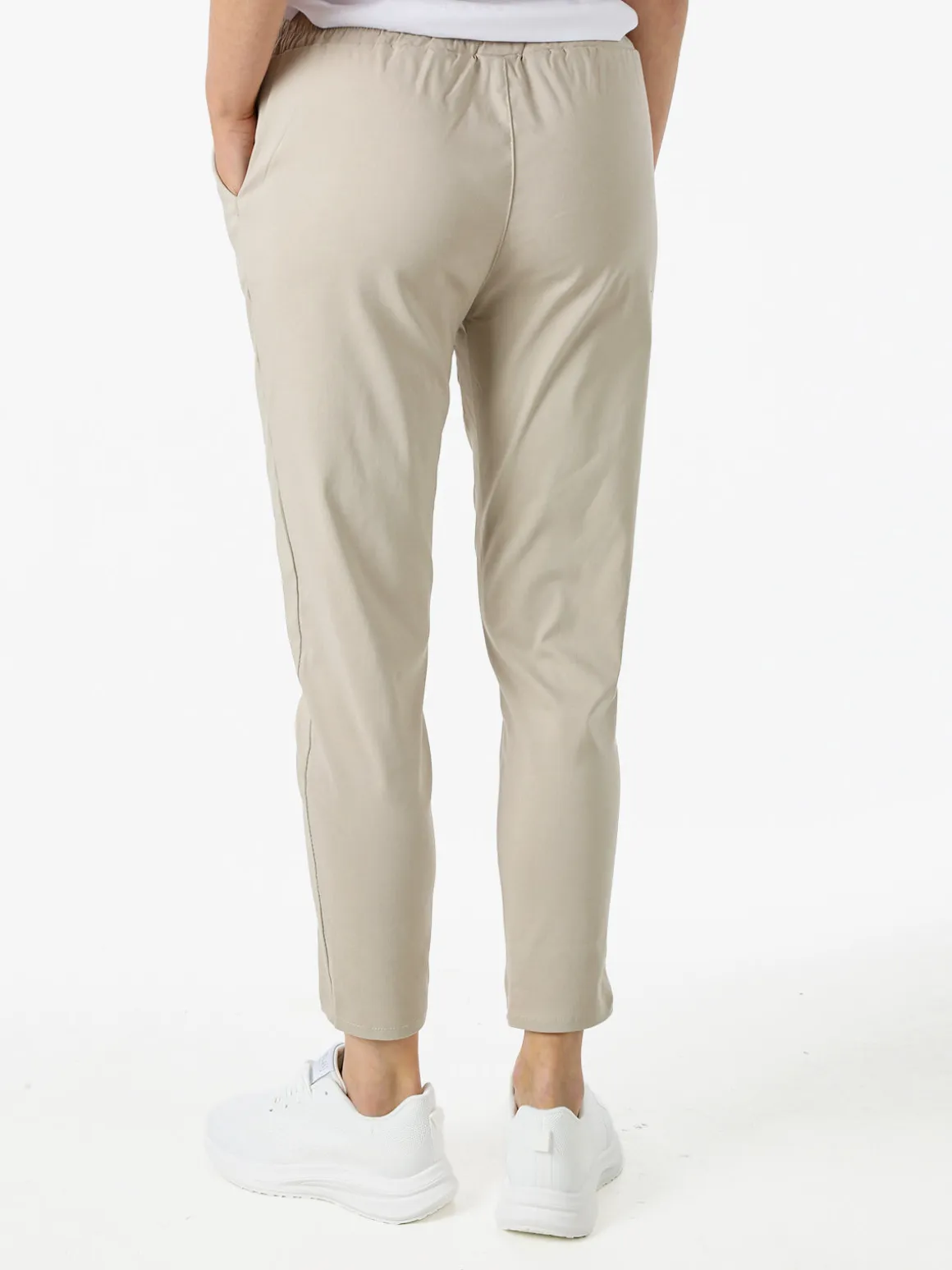 Solada Pantaloni donna elasticizzati con coulisse - beige