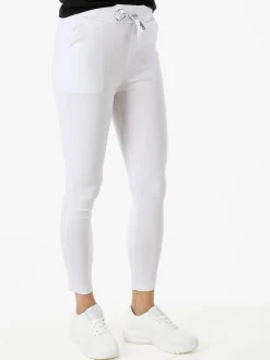 Solada Pantaloni donna elasticizzati con coulisse - bianco