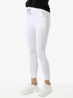 Solada Pantaloni donna elasticizzati con coulisse - bianco