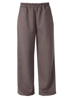 Solada Pantaloni donna in felpa a gamba larga - moro