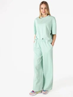 Solada Pantaloni donna in felpa a gamba larga - acqua marina