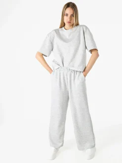 Solada Pantaloni donna in felpa a gamba larga - grigio