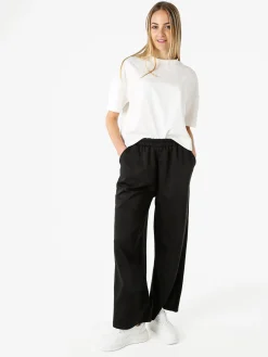 Solada Pantaloni donna in felpa a gamba larga - nero