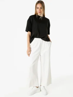 Solada Pantaloni donna in felpa a gamba larga - bianco