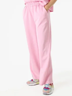 Solada Pantaloni donna in felpa a gamba larga con coulisse - nero