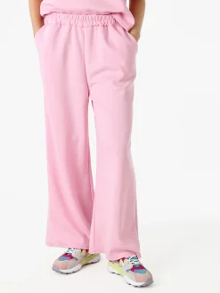 Solada Pantaloni donna in felpa a gamba larga con coulisse - nero