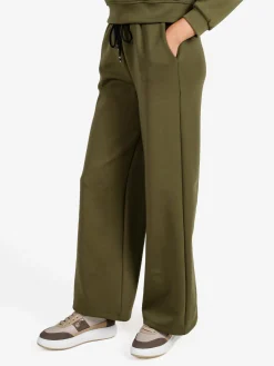 Solada Pantaloni donna in felpa a gamba larga con coulisse - militare