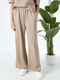 Solada Pantaloni donna in felpa a gamba larga - marrone
