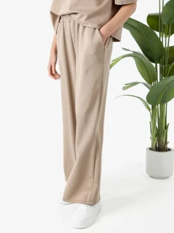 Solada Pantaloni donna in felpa a gamba larga - marrone
