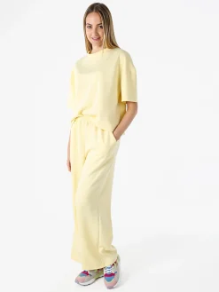 Solada Pantaloni donna in felpa a gamba larga - giallo