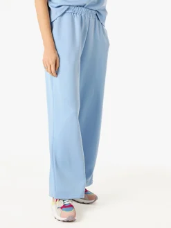 Solada Pantaloni donna in felpa a gamba larga - azzurro