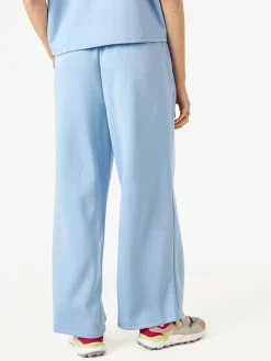 Solada Pantaloni donna in felpa a gamba larga - azzurro