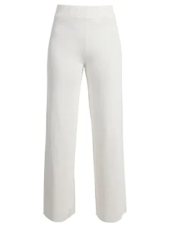 Solada Pantaloni donna in maglia a gamba larga - beige