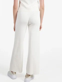 Solada Pantaloni donna in maglia a gamba larga - beige