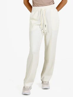 Solada Pantaloni donna in maglia con coulisse - panna
