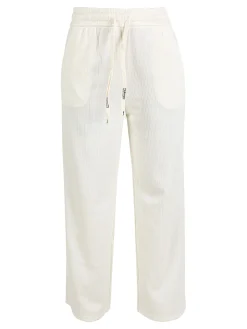 Solada Pantaloni donna in maglia con coulisse - panna