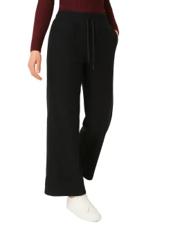 Solada Pantaloni donna in velluto a coste con coulisse - nero