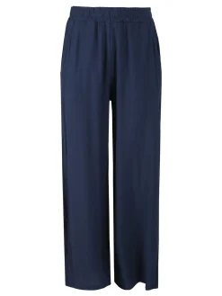 Solada Pantaloni donna in viscosa a gamba larga - blu scuro