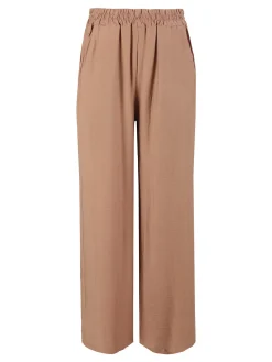 Solada Pantaloni donna in viscosa a gamba larga - khaki