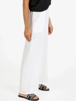 Solada Pantaloni donna in viscosa a gamba larga - bianco